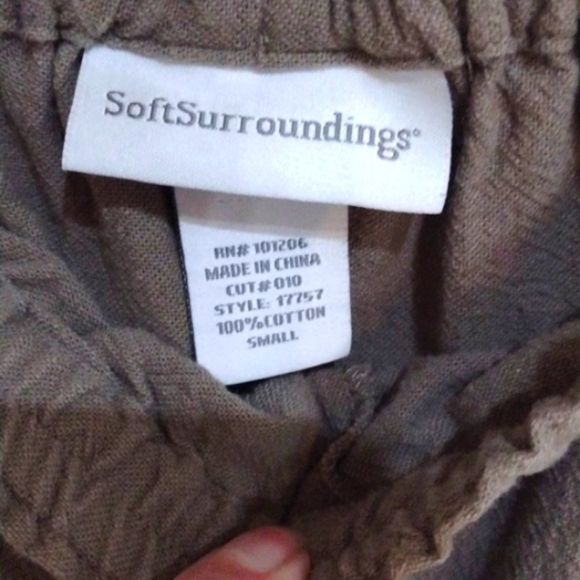 Soft Surroundings Tan Cotton Wide Leg Pants women's Size Small - Picture 2 of 5